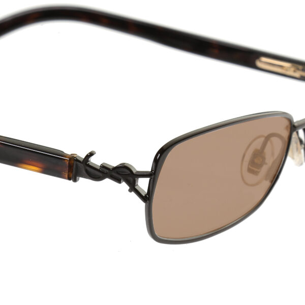 Yves Saint Laurent ’90s Havana Brown Signature Sunglasses with Brown Lenses - Image 2