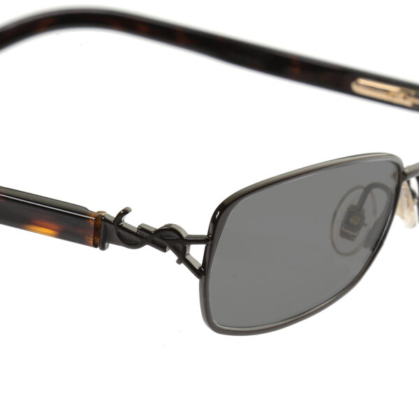 Yves Saint Laurent ’90s Havana Brown Signature Sunglasses with Black Lenses - Image 3