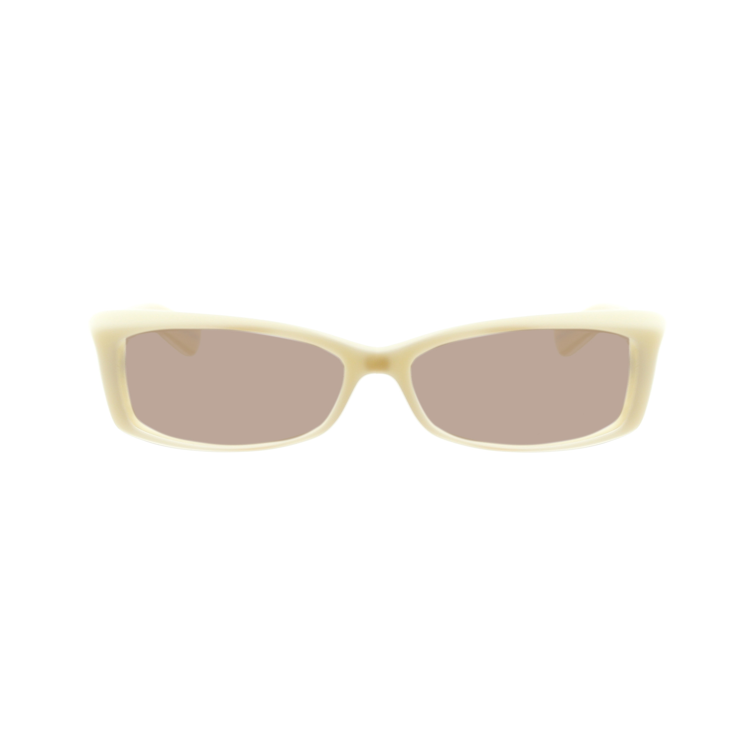 yves saint laurent- YBL6334 (1) Yves Saint Laurent '00 Cat-Eye Milky White Sunglasses with Brown Lenses - Image 1