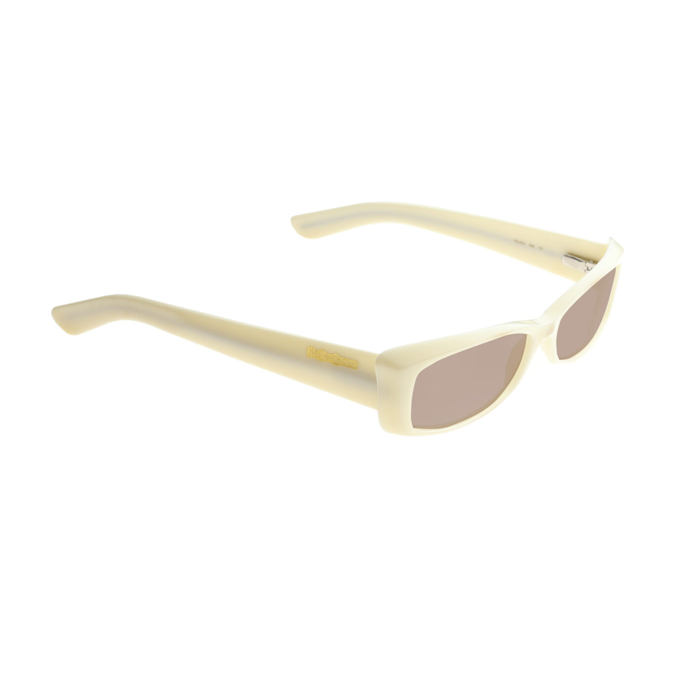 Yves Saint Laurent '00 Cat-Eye Milky White Sunglasses with Brown Lenses - Image 2