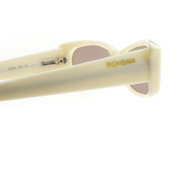 Yves Saint Laurent '00 Cat-Eye Milky White Sunglasses with Brown Lenses - Image 3