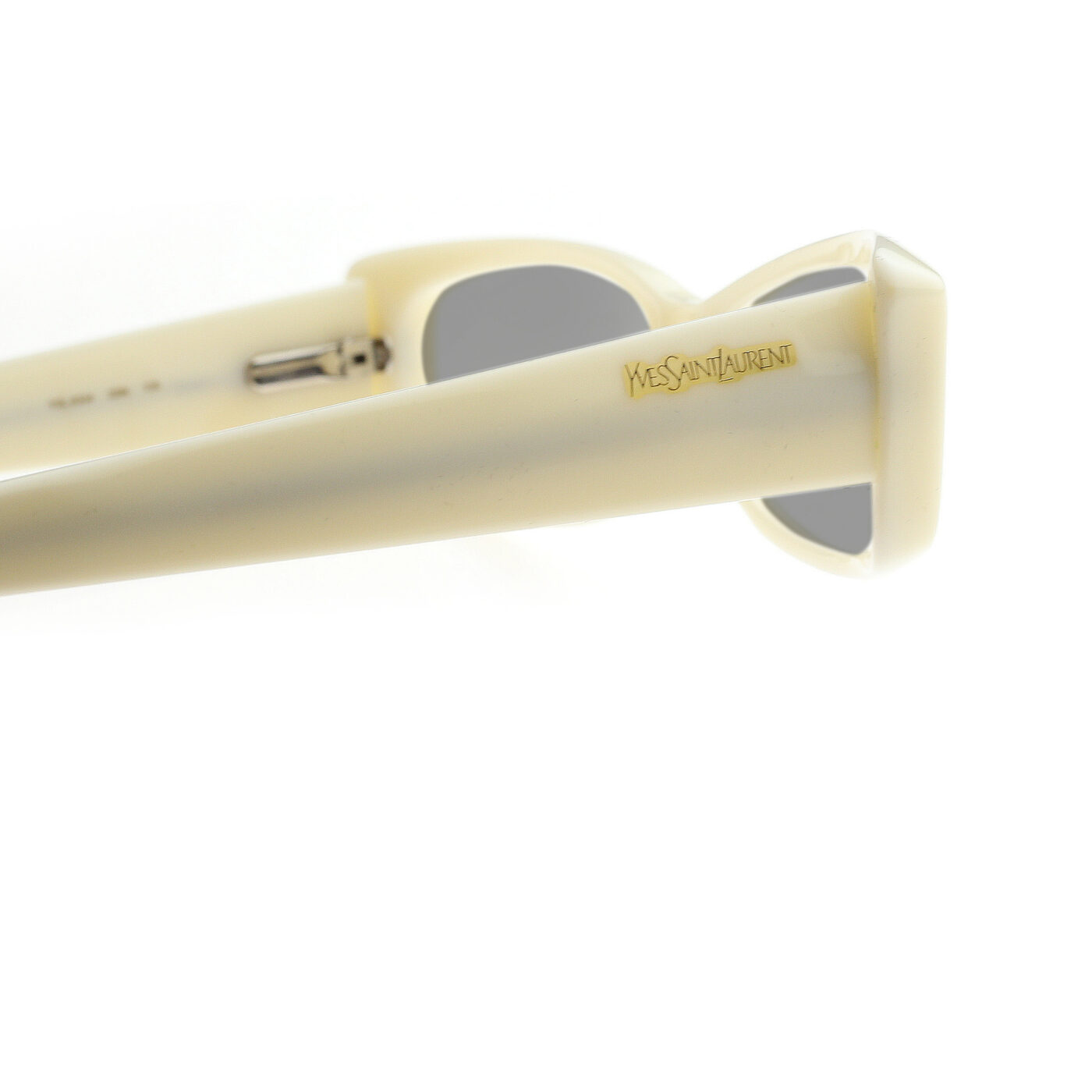 Yves Saint Laurent '00 Cat-Eye Milky White Sunglasses with Black Lenses - Image 3