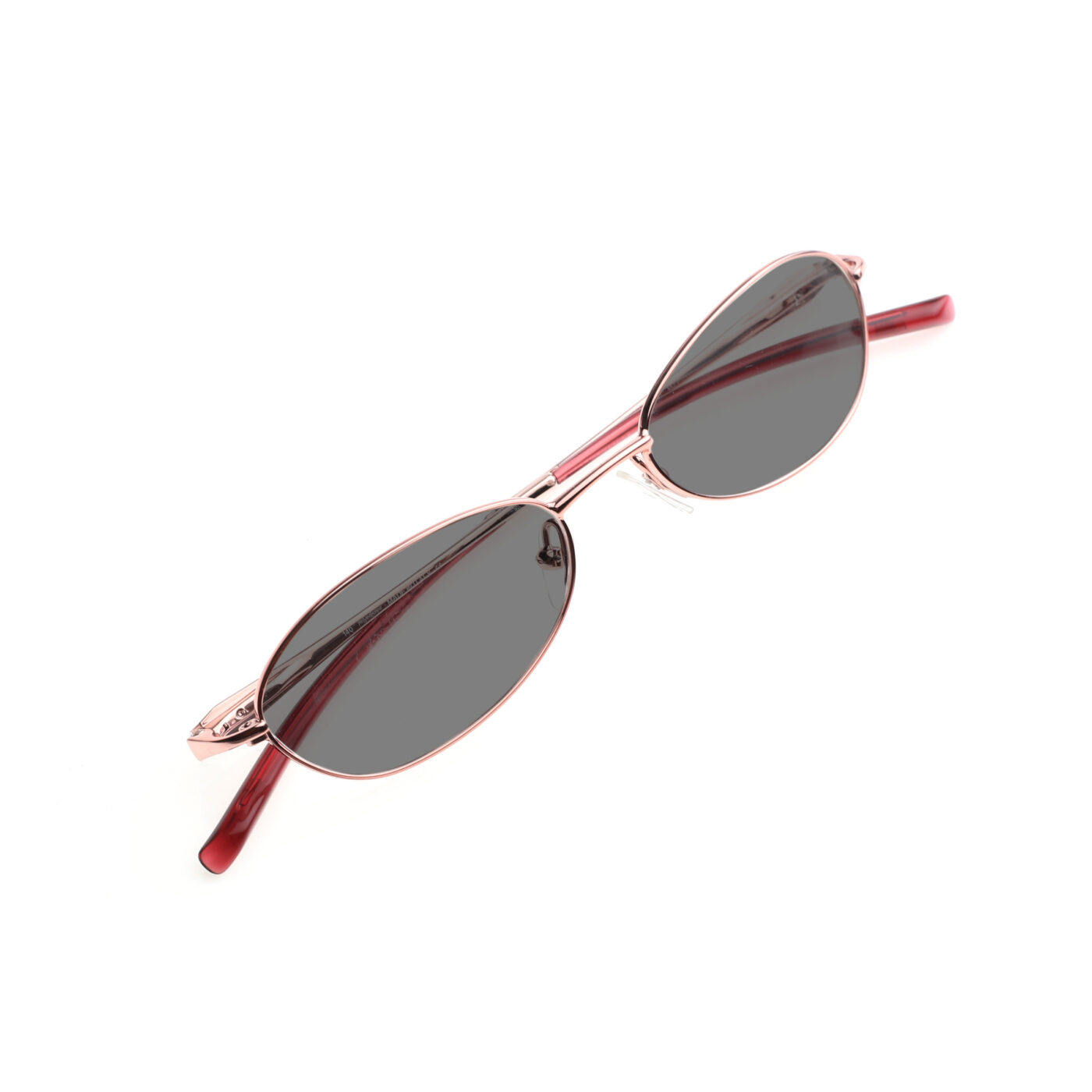 Yves Saint Laurent '90s Pink Oval Sunglasses with Black Lenses - Image 3