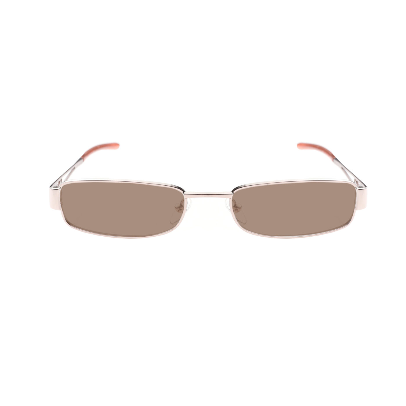 Yves Saint Laurent '90s Silver & Red Signature Sunglasses with Brown Lenses - Image 2