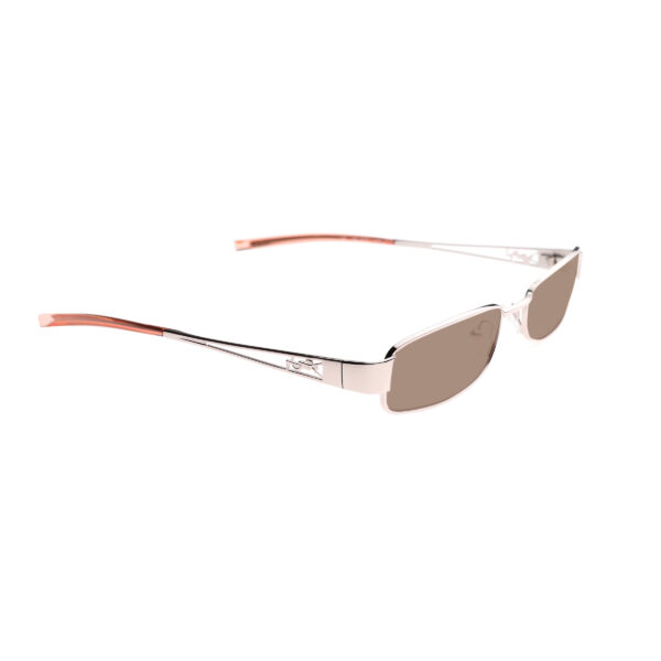Yves Saint Laurent '90s Silver & Red Signature Sunglasses with Brown Lenses