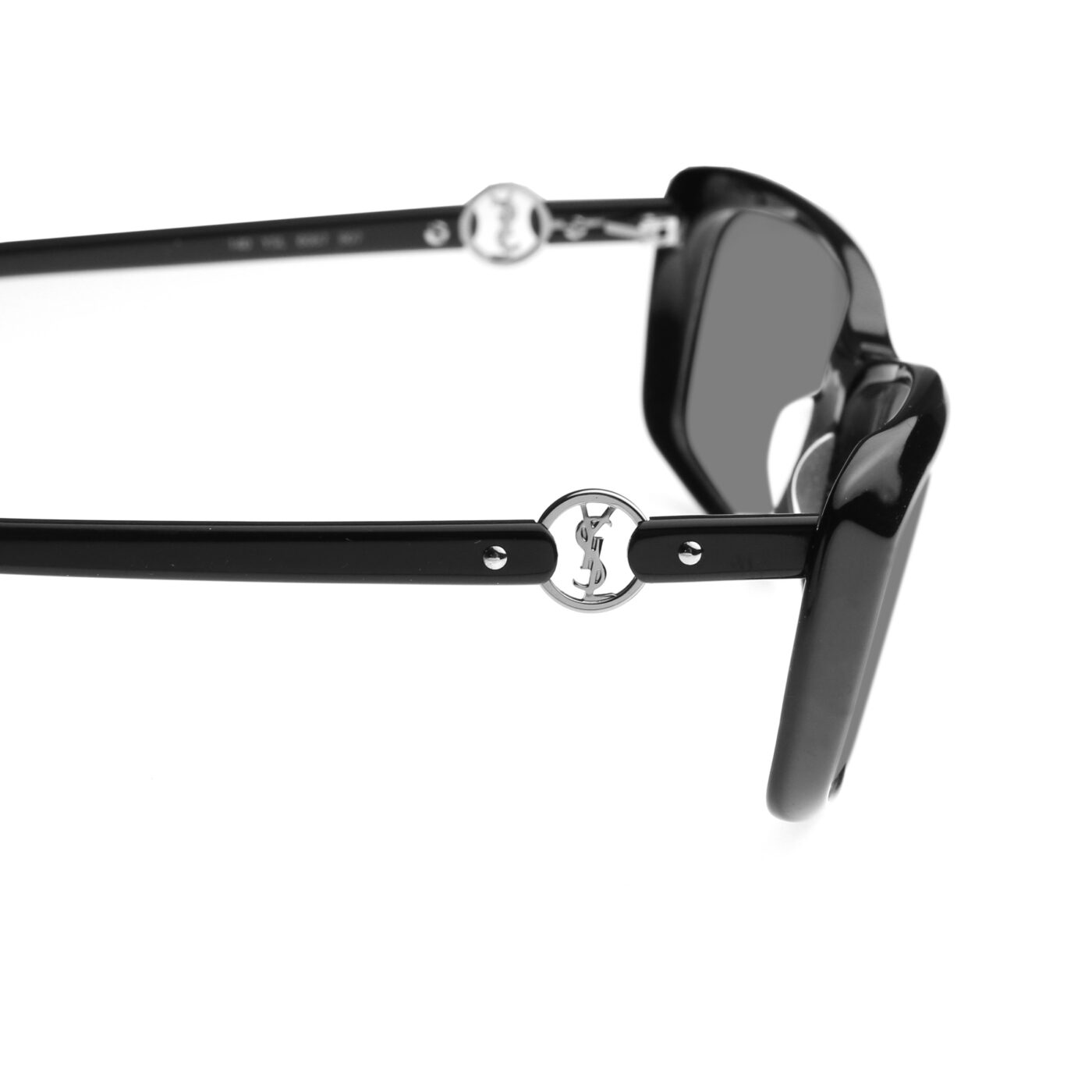 Yves Saint Laurent '90s Black Signature Loop Sunglasses with Black Lenses - Image 3