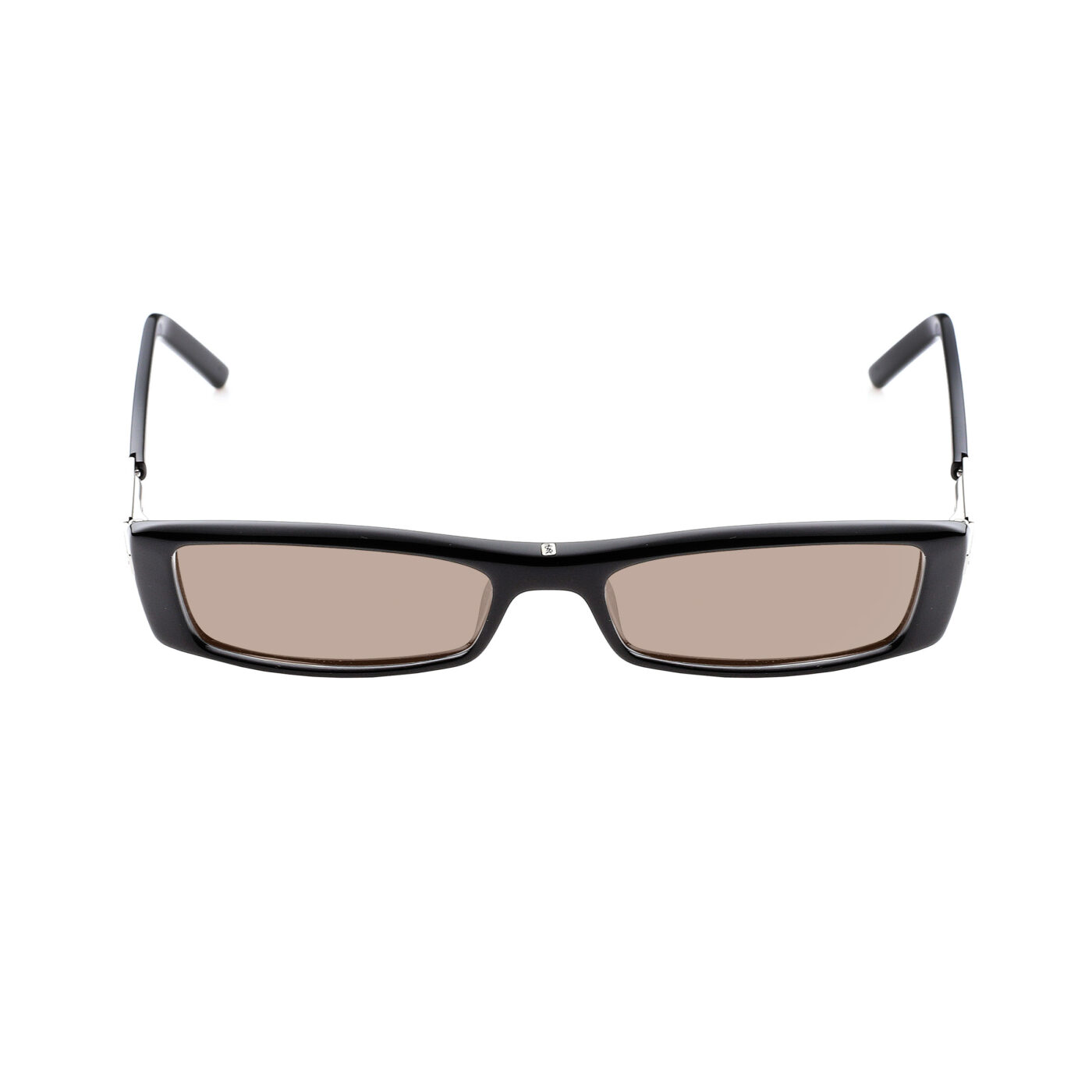 Yves Saint Laurent '90s Black Flat Crystals Sunglasses with Brown Lenses - Image 2