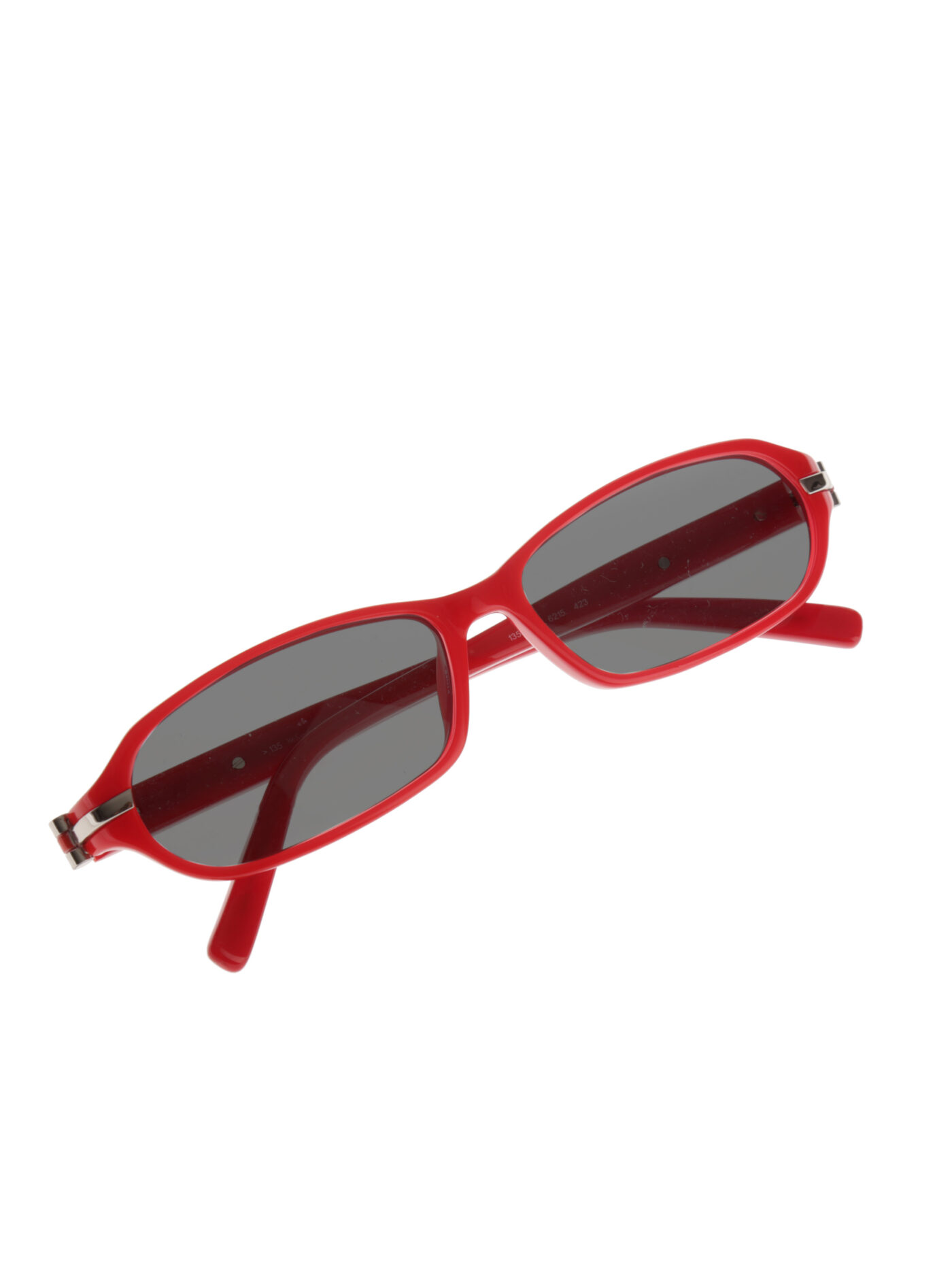 Yves Saint Laurent Red Plastic Frame Sunglasses with Black Lenses - Image 3