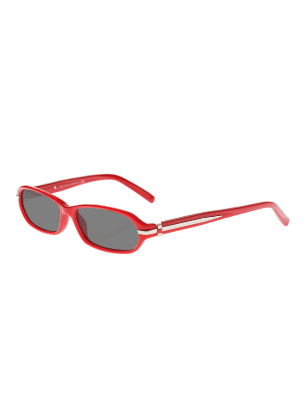 Yves Saint Laurent Red Plastic Frame Sunglasses with Black Lenses