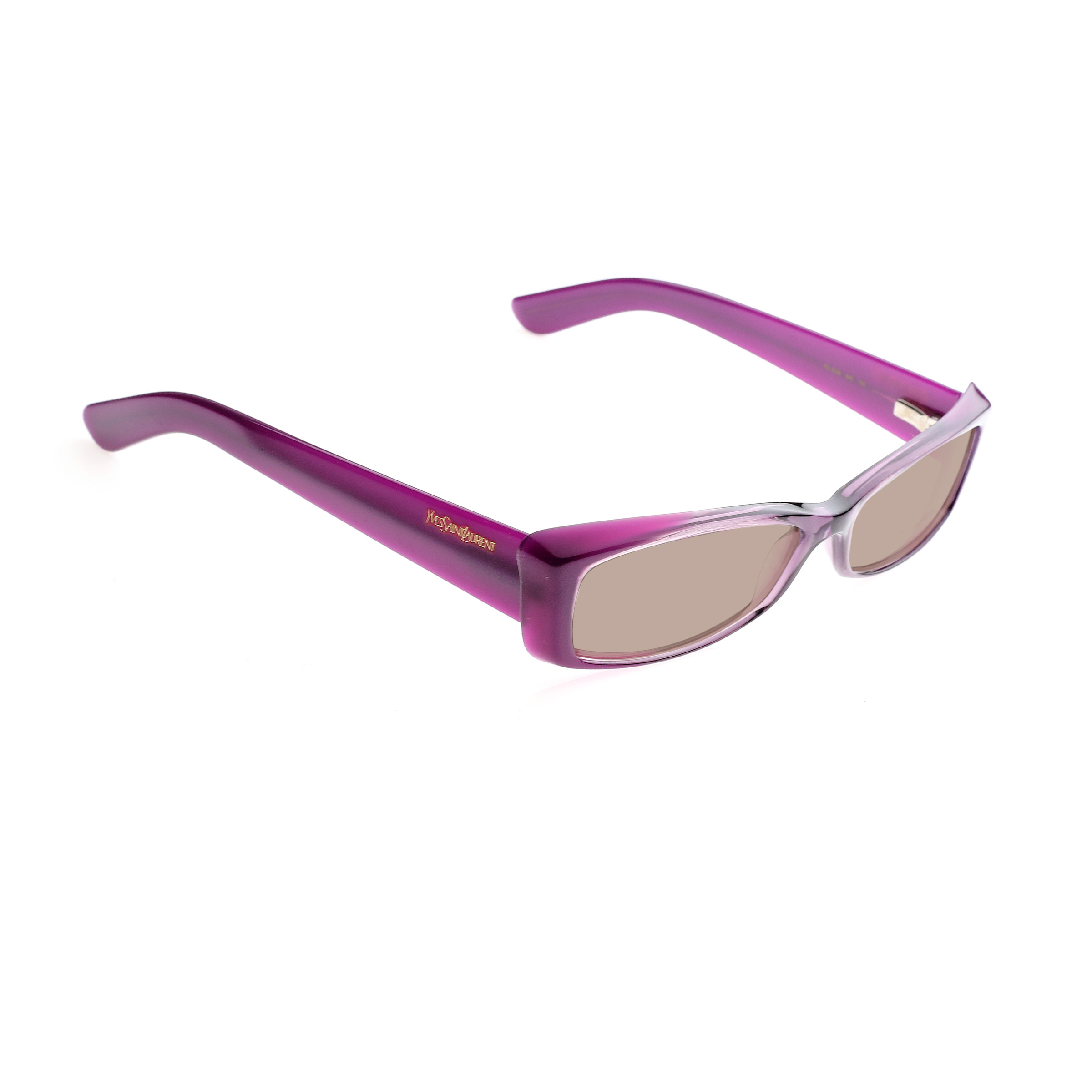 yves saint laurent- YSL 6334 AV6 (3) Yves Saint Laurent '00 Cat-Eye Purple Sunglasses with Brown Lenses - Image 1