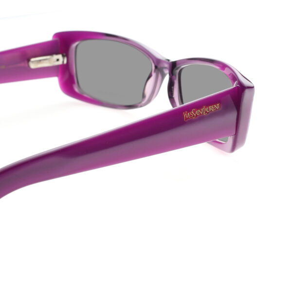 Yves Saint Laurent '00 Cat-Eye Purple Sunglasses with Black Lenses - Image 3