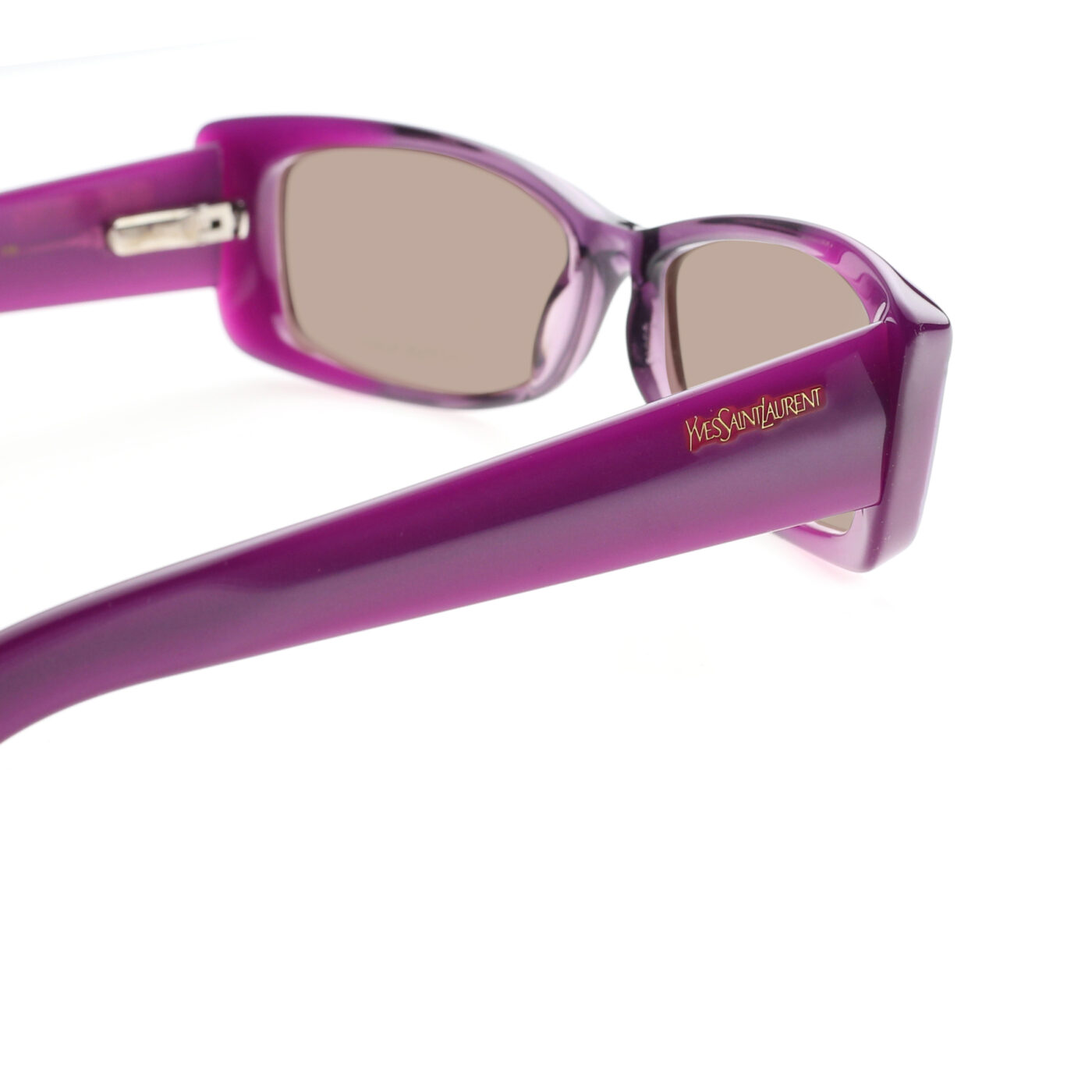 Yves Saint Laurent '00 Cat-Eye Purple Sunglasses with Brown Lenses - Image 3