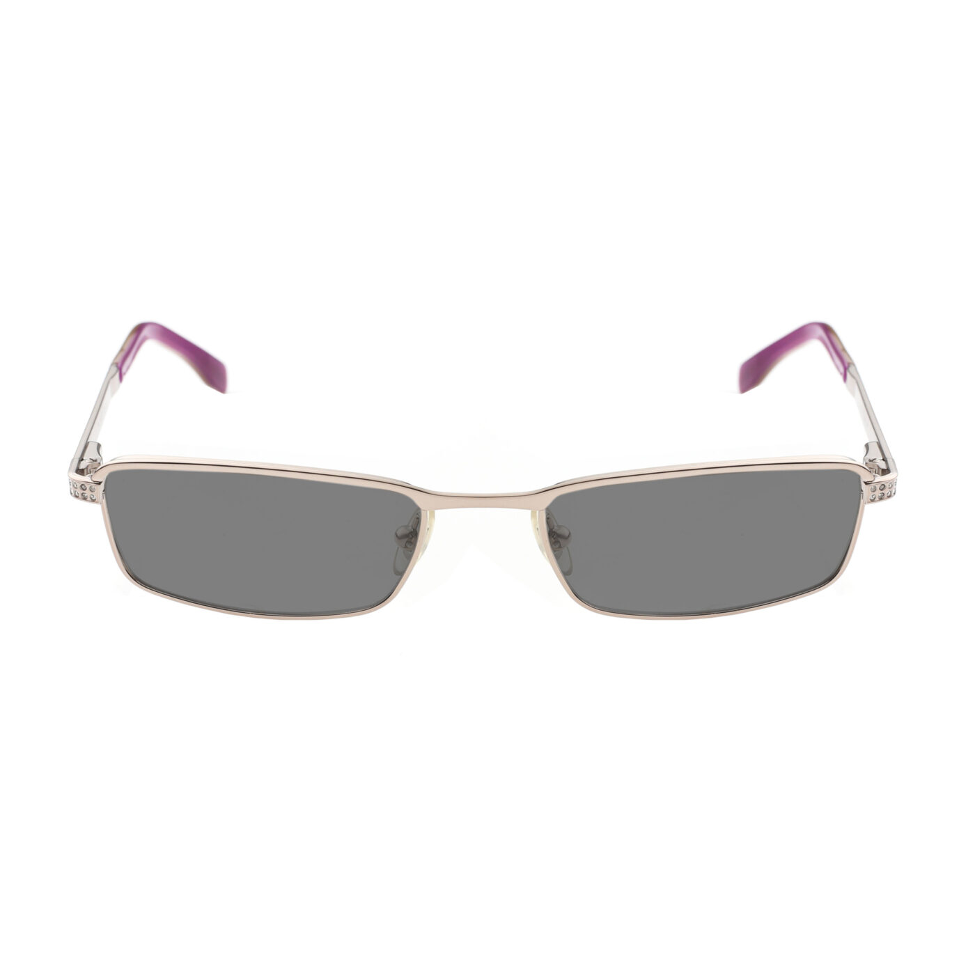Yves Saint Laurent '90s Silver & Purple Crystals Sunglasses with Black Lenses - Image 2