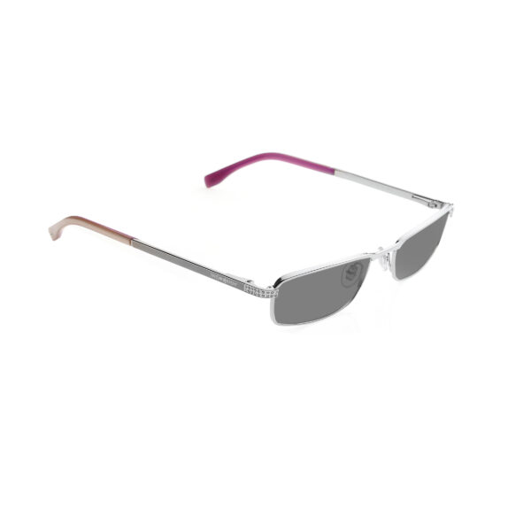 Yves Saint Laurent '90s Silver & Purple Crystals Sunglasses with Black Lenses