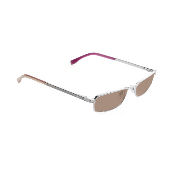 Yves Saint Laurent '90s Silver & Purple Crystals Sunglasses with Brown Lenses